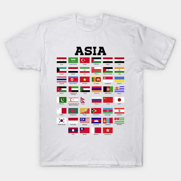 Flags of Asia T-Shirt by BramCrye